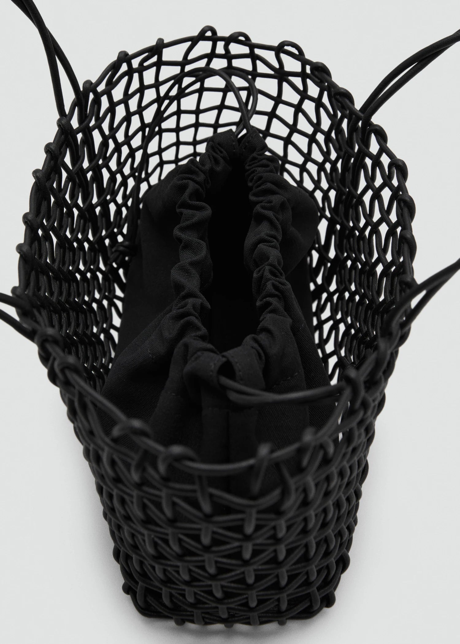 Medium Braided Shoulder Bag Black