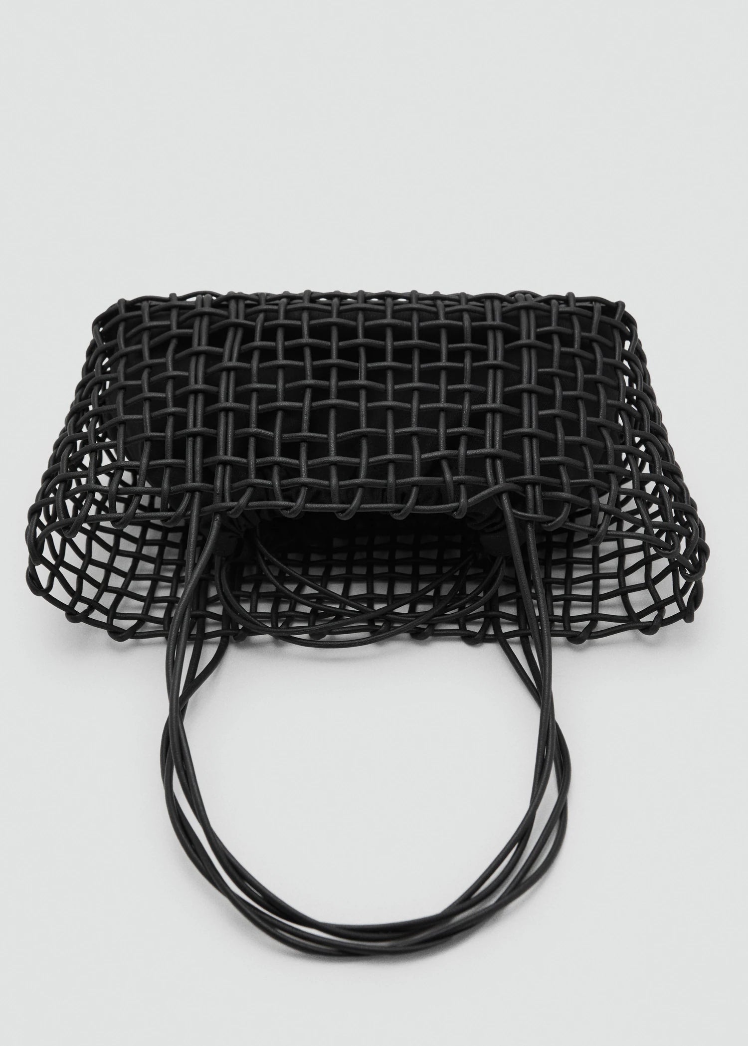 Medium Braided Shoulder Bag Black