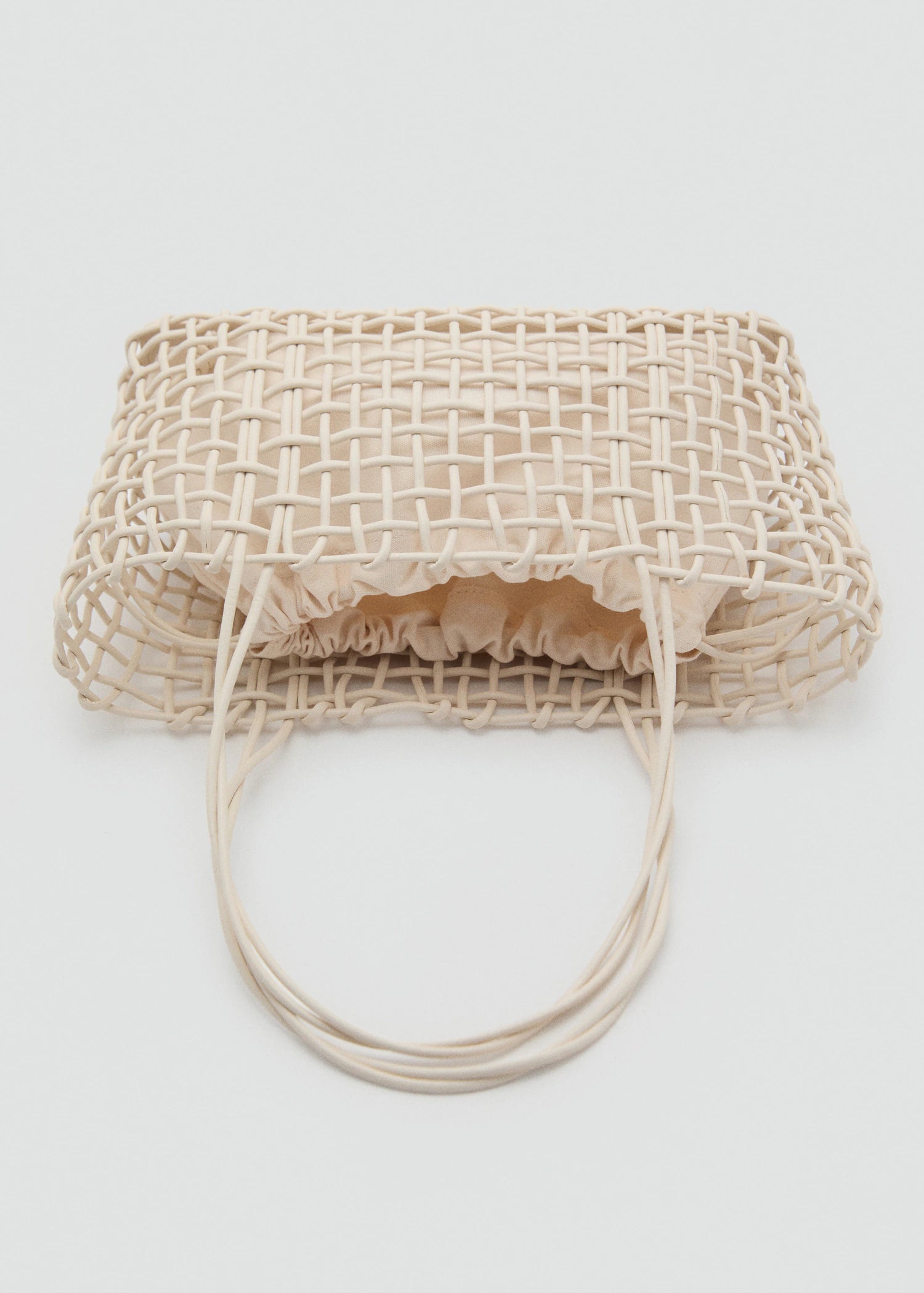 Medium Braided Shoulder Bag Off White