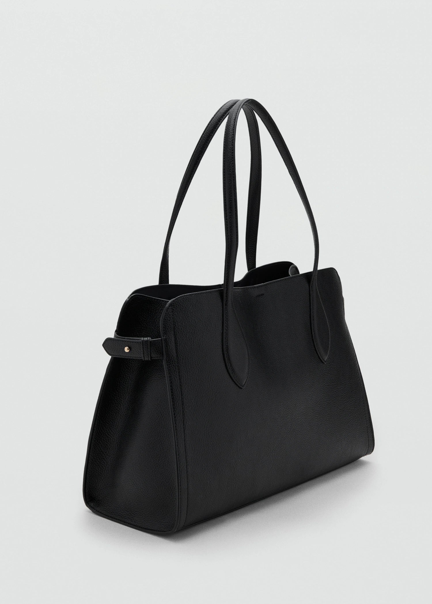 Medium Bag With Pebbled Leather Effect Black