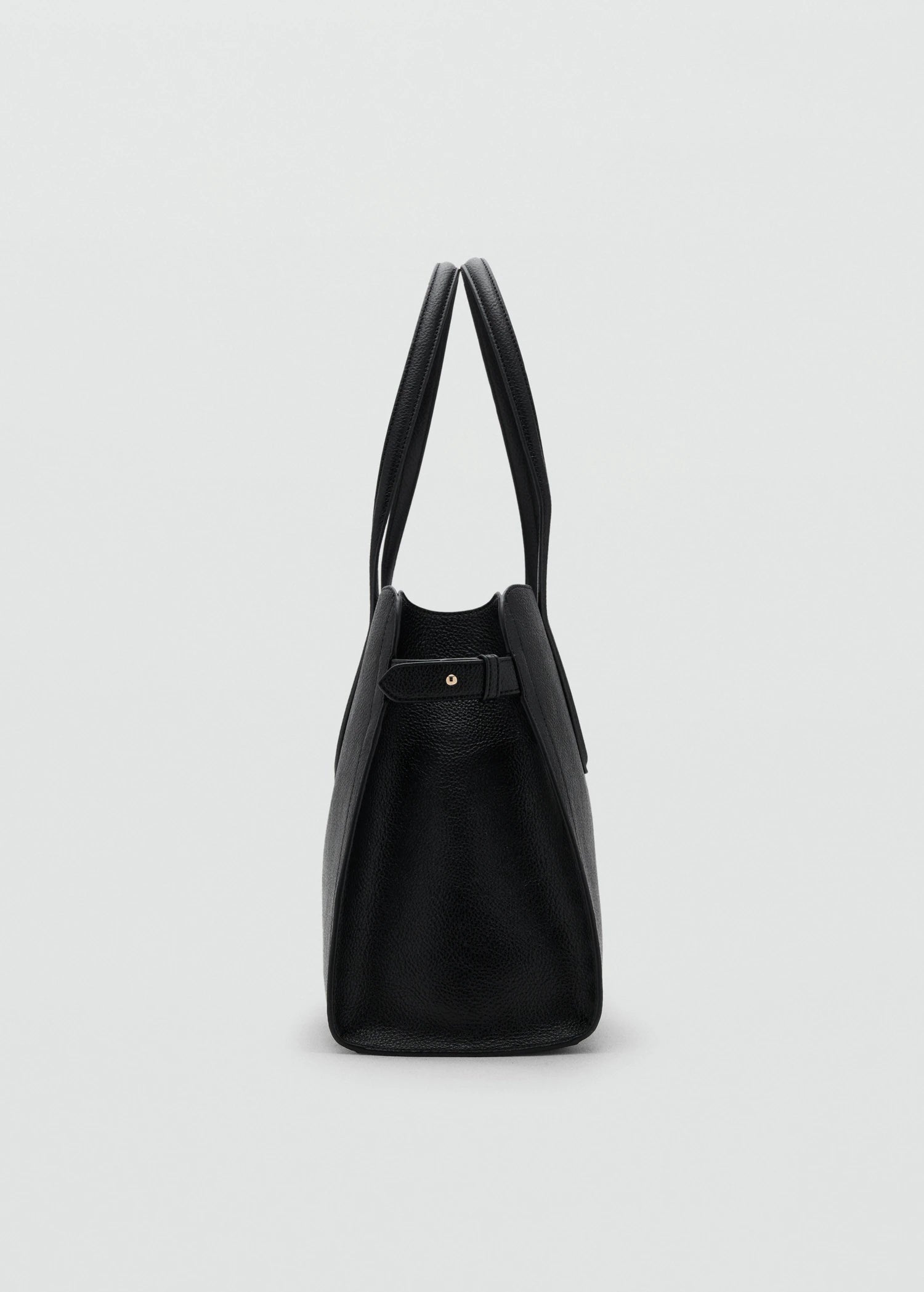 Medium Bag With Pebbled Leather Effect Black
