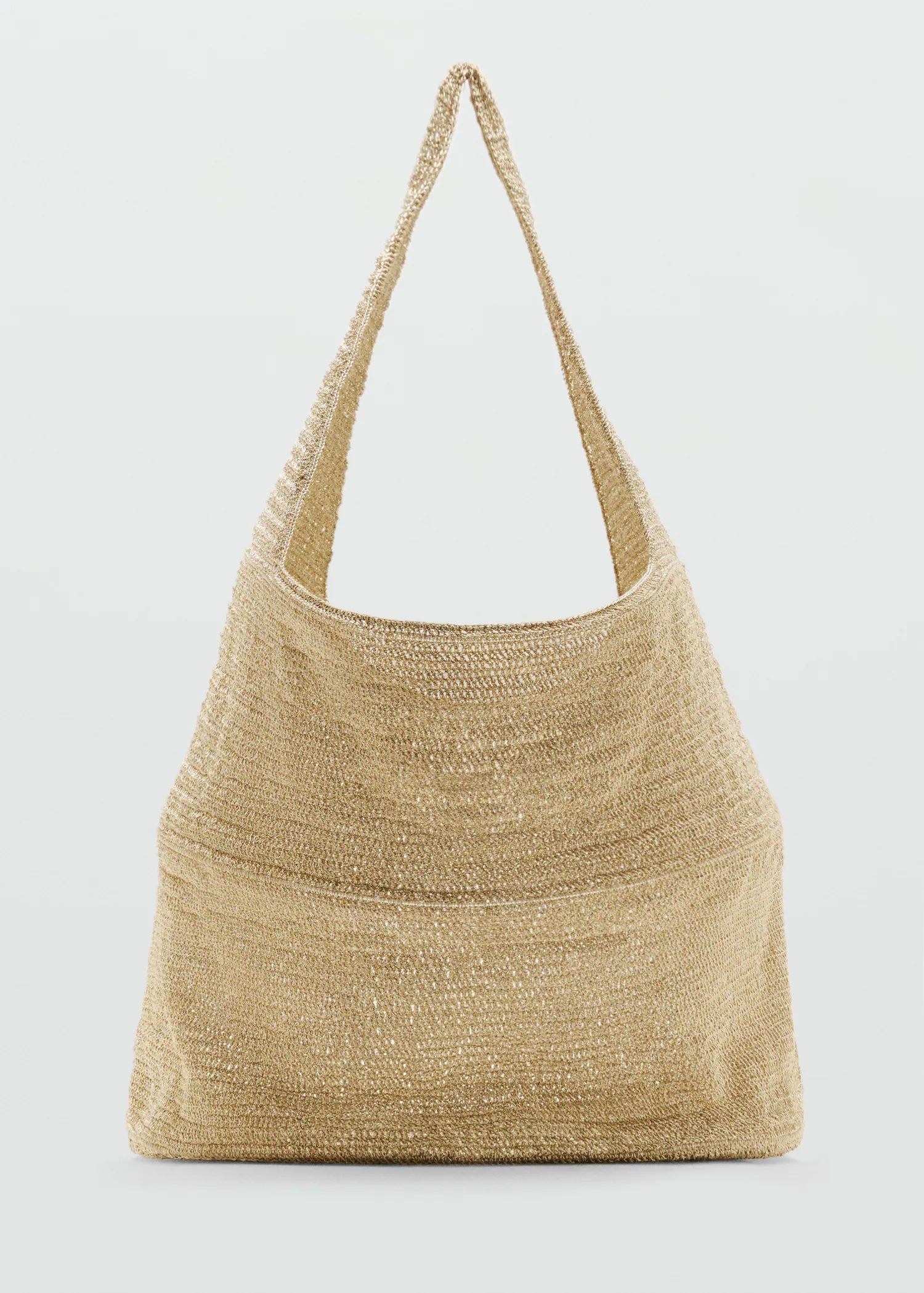 Lurex Maxi Shopper With Circular Base Gold