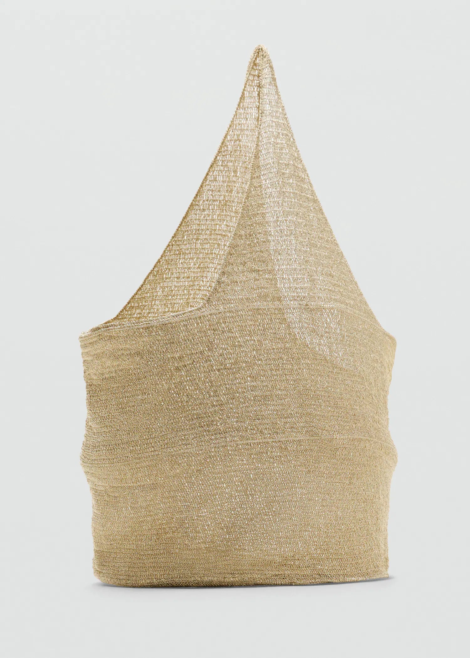 Lurex Maxi Shopper With Circular Base Gold