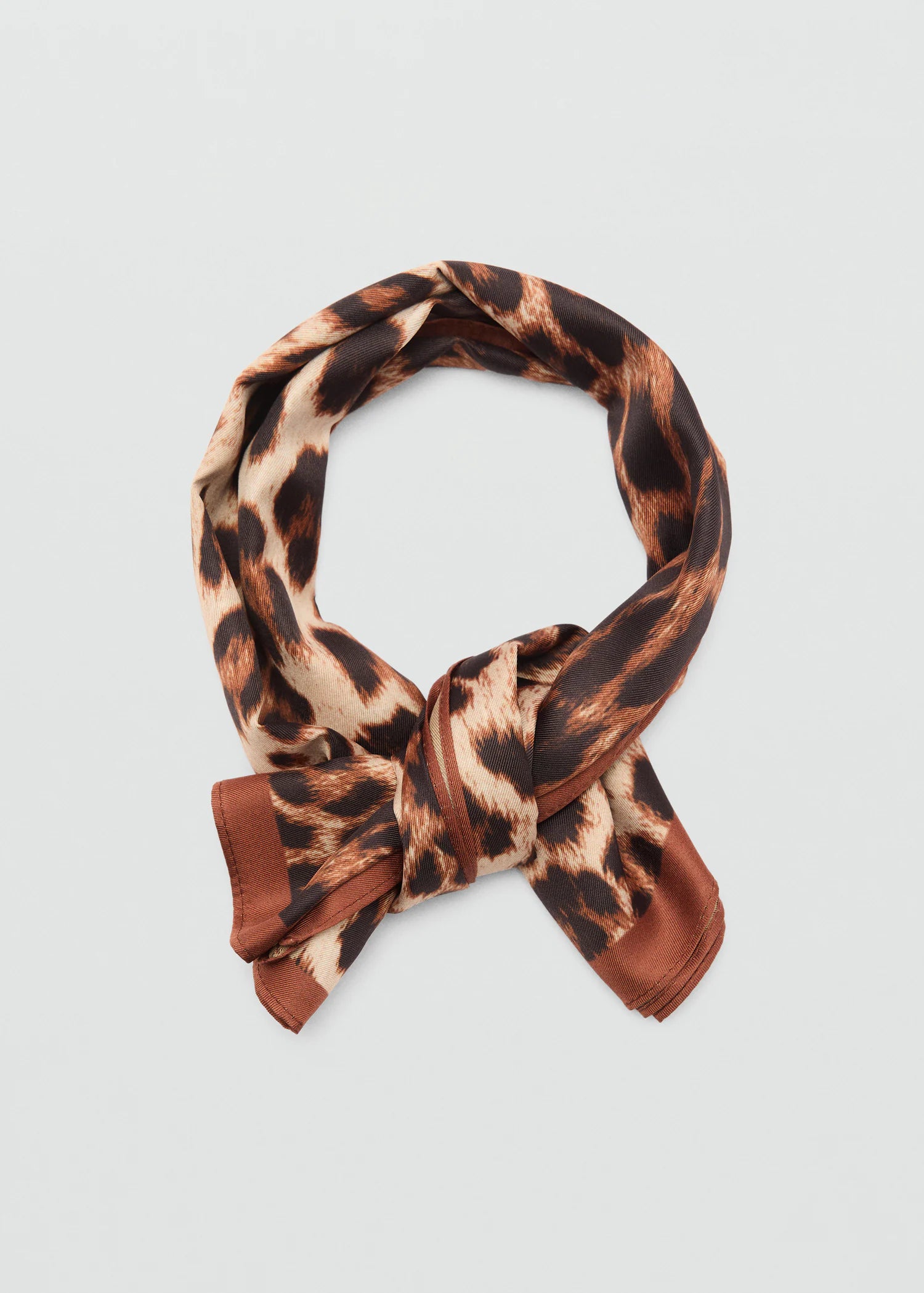 Leopard Printed Scarf Brown