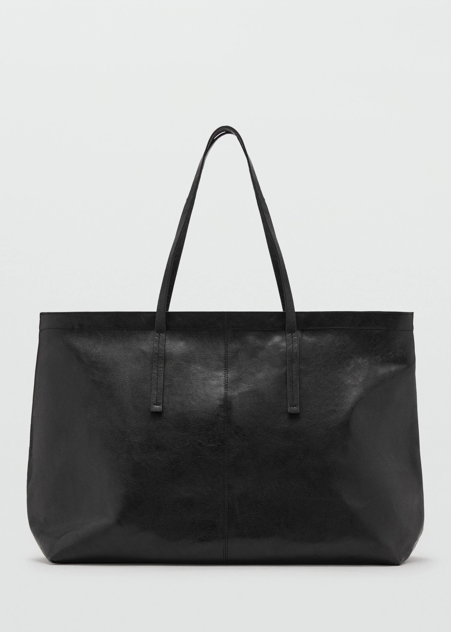 Leather Shopper Bag Black