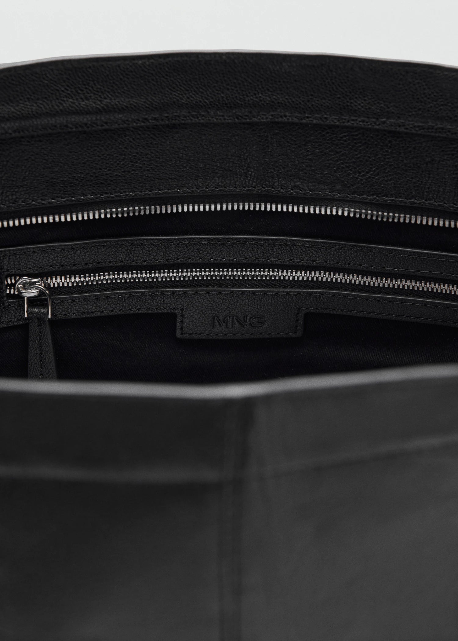 Leather Shopper Bag Black