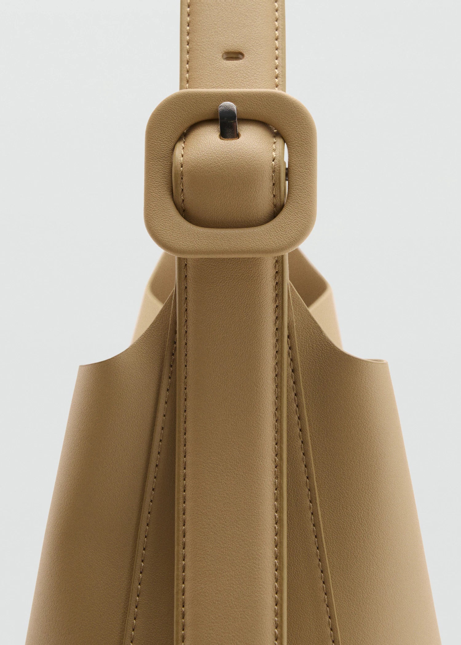 Leather Effect Bucket Bag Vanilla