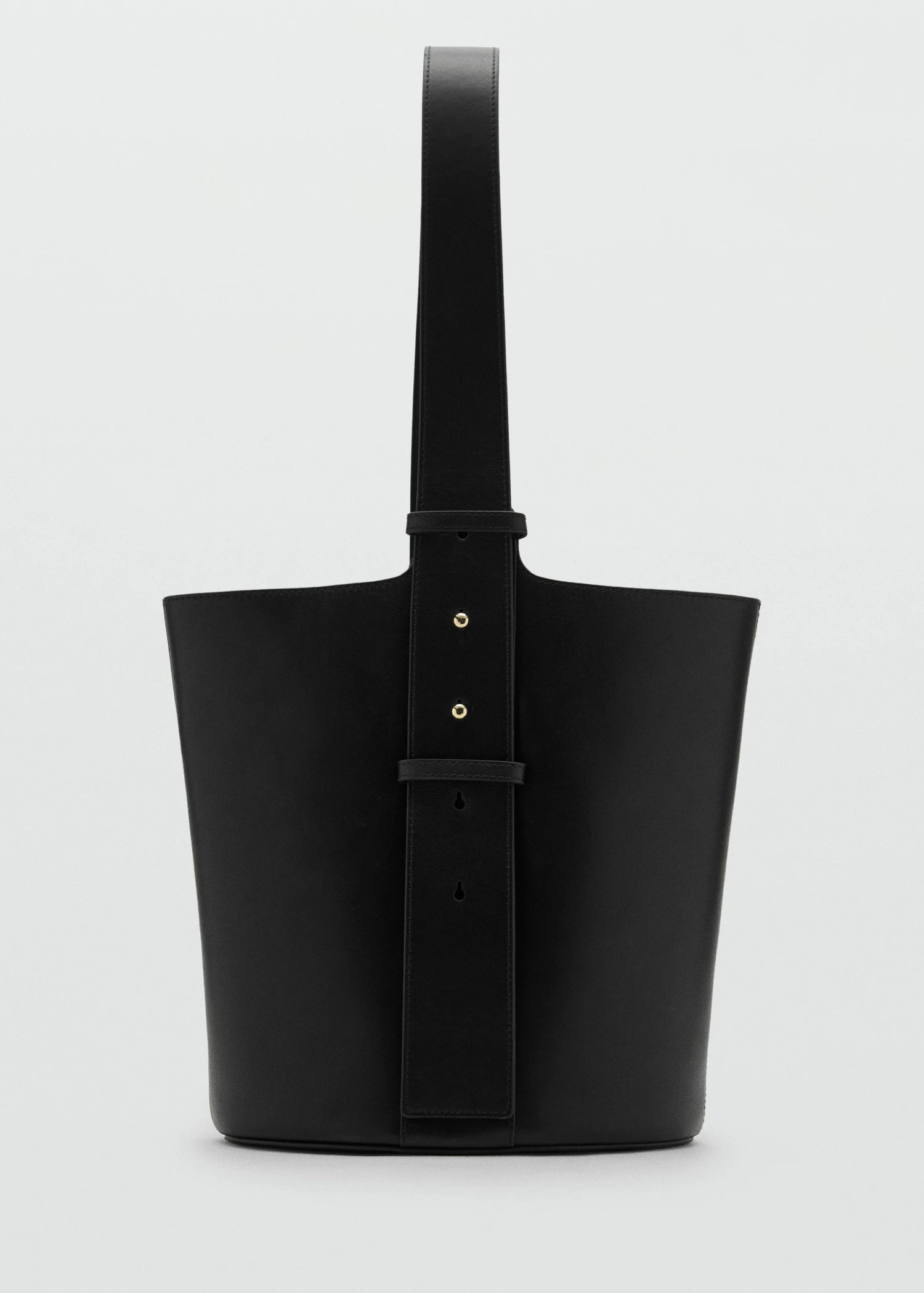 Leather Bucket Bag Black