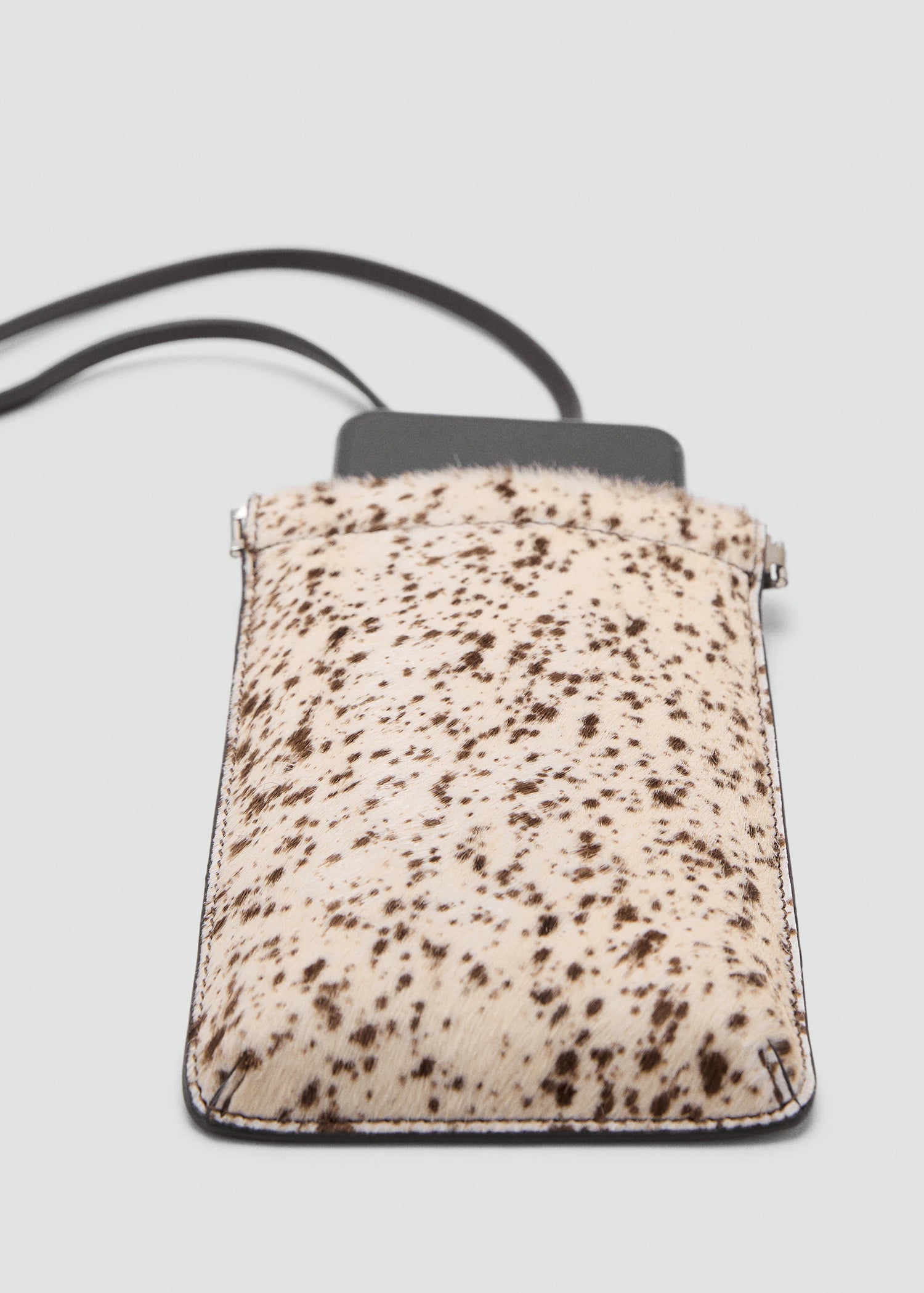 Leather And Fur Mobile Phone Case Brown