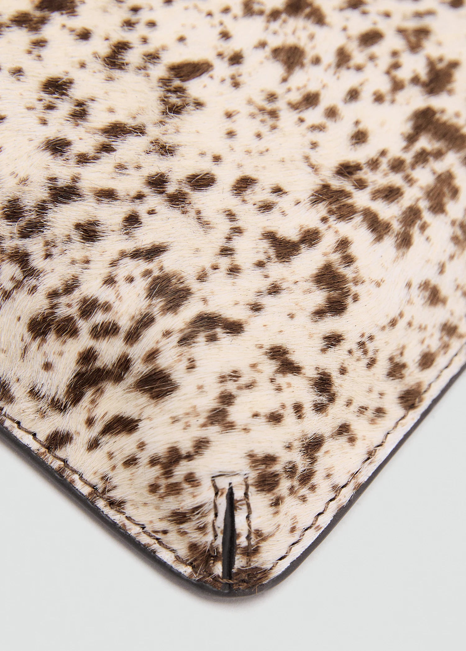 Leather And Fur Clutch Brown