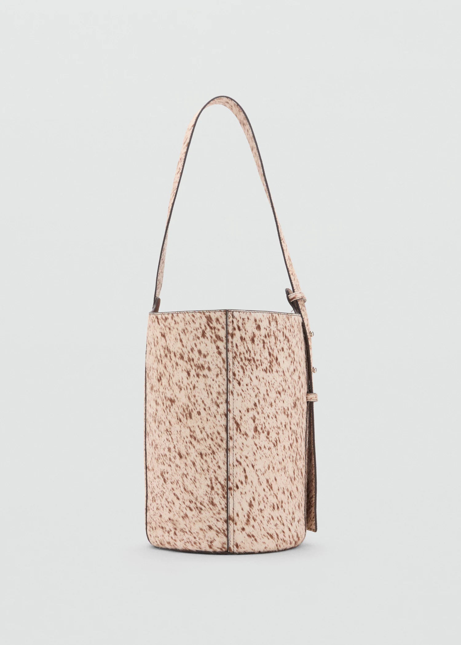 Leather And Fur Bucket Bag Brown