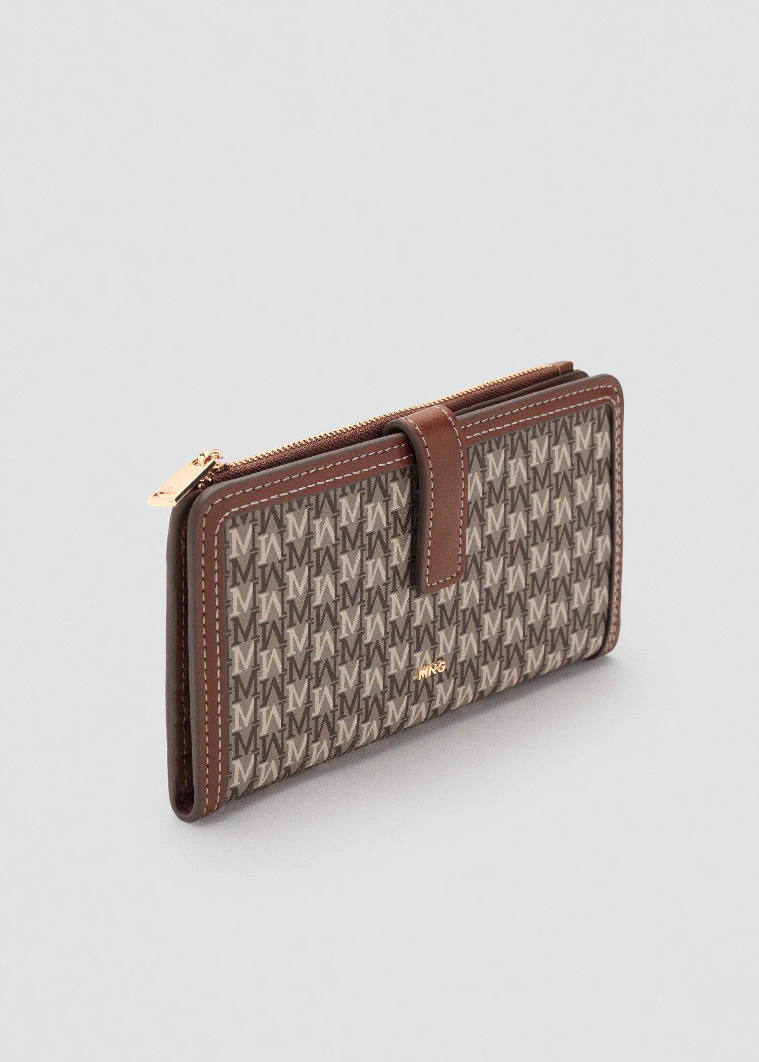 Large Wallet With Logo Print Leather