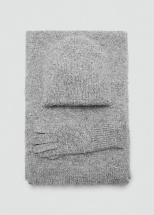 Knitted Gloves Medium Heather Grey