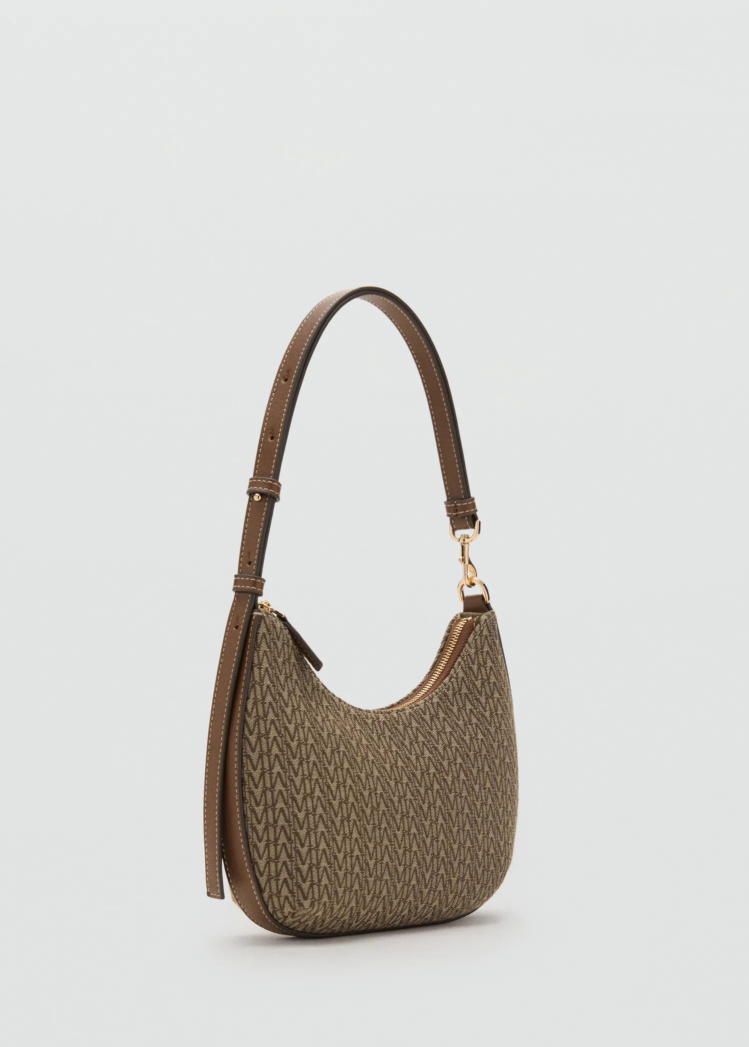 Jacquard Shoulder Bag With Logo Chocolate