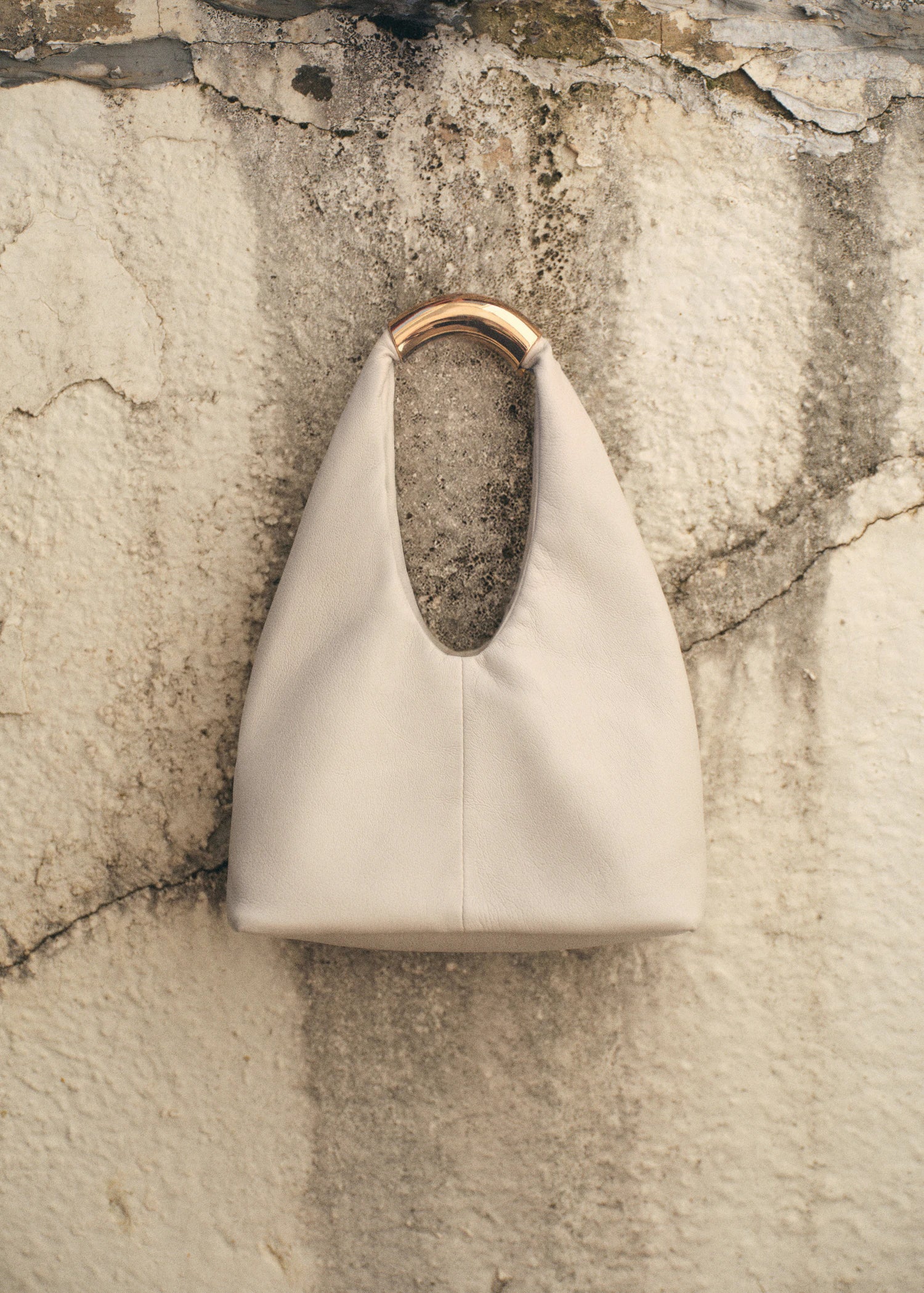 Handbag With Metal Handle Off White