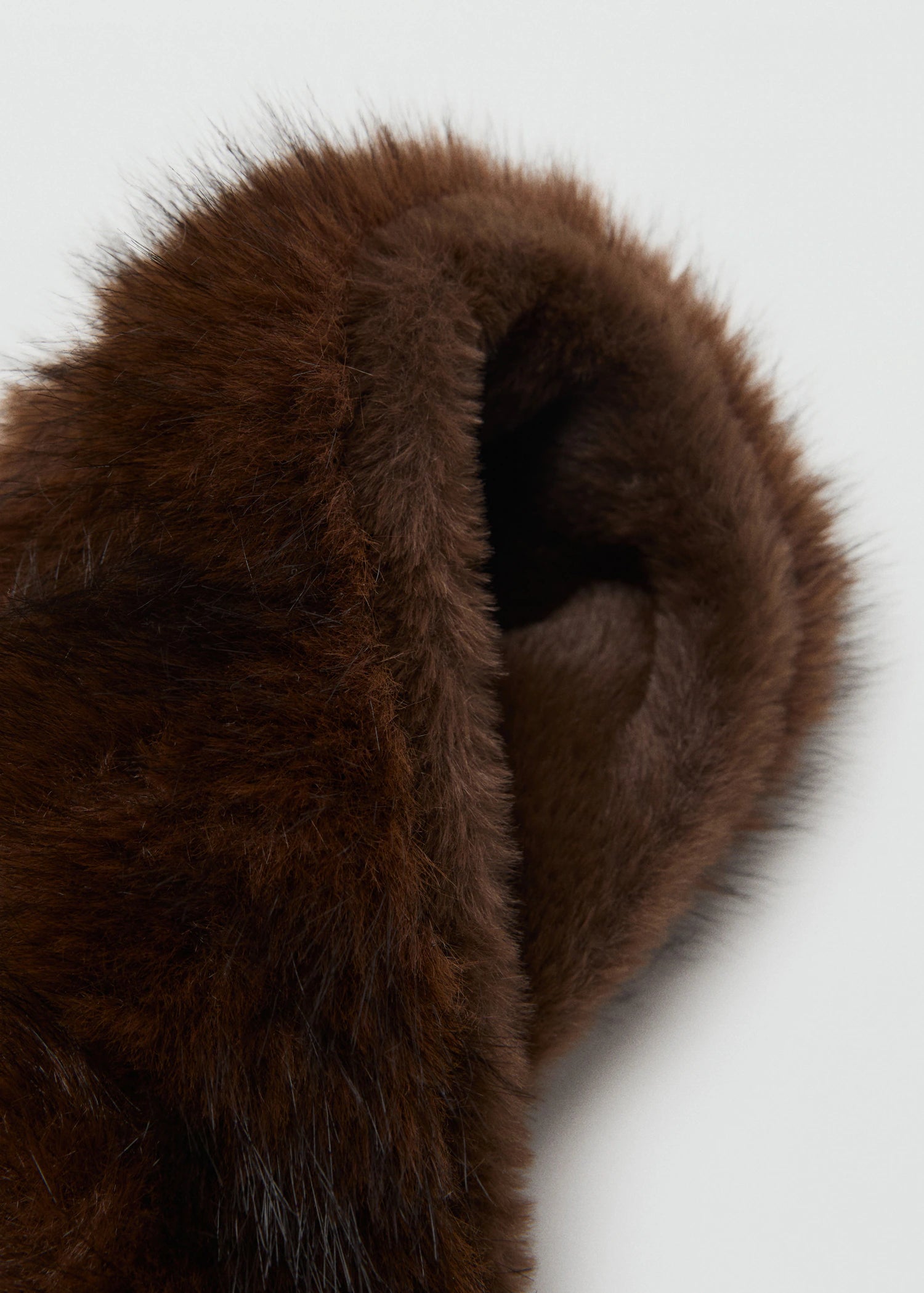 Fur Effect Scarf Brown