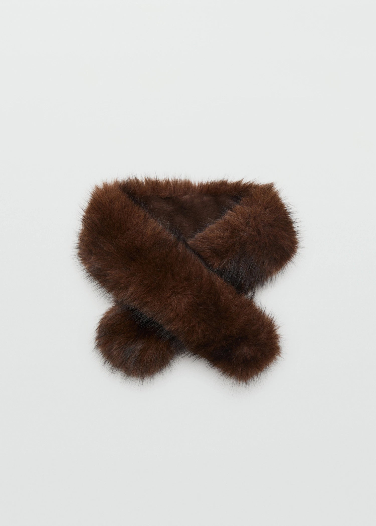 Fur Effect Scarf Brown