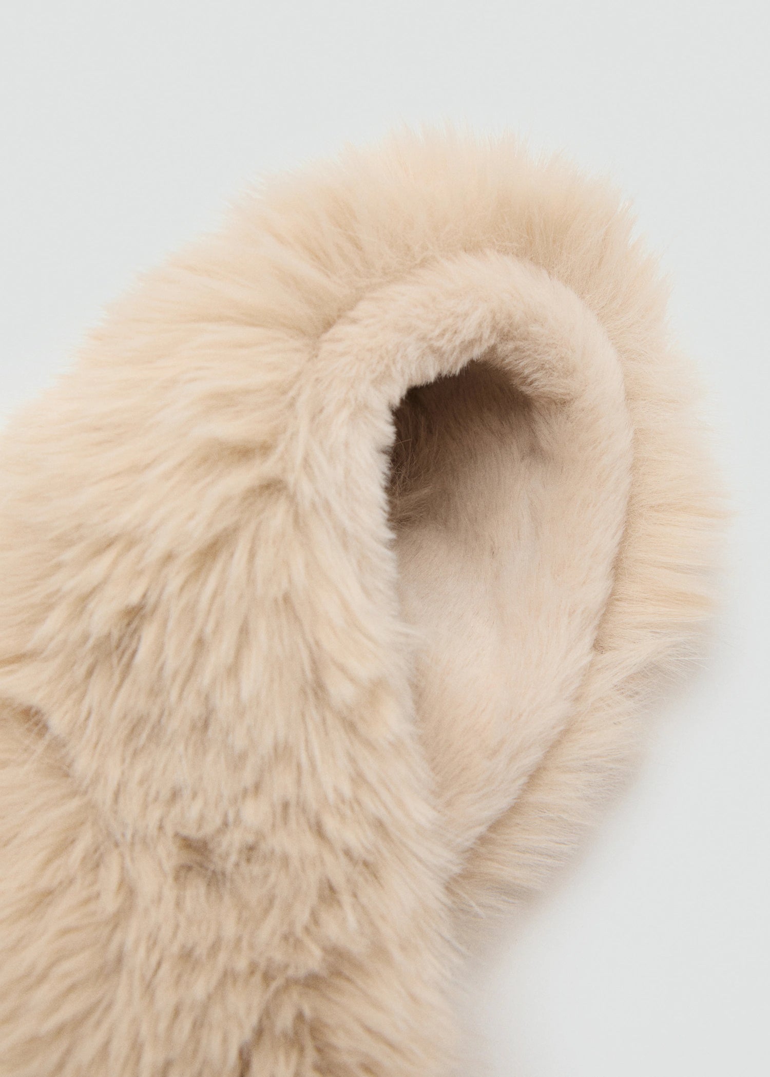 Fur Effect Scarf Beige