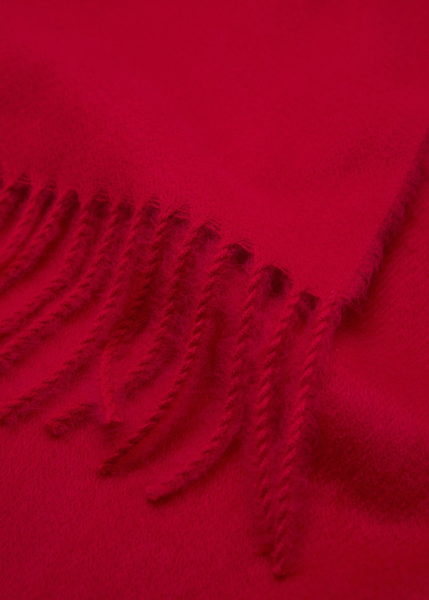 Fringed Edge Scarf Red