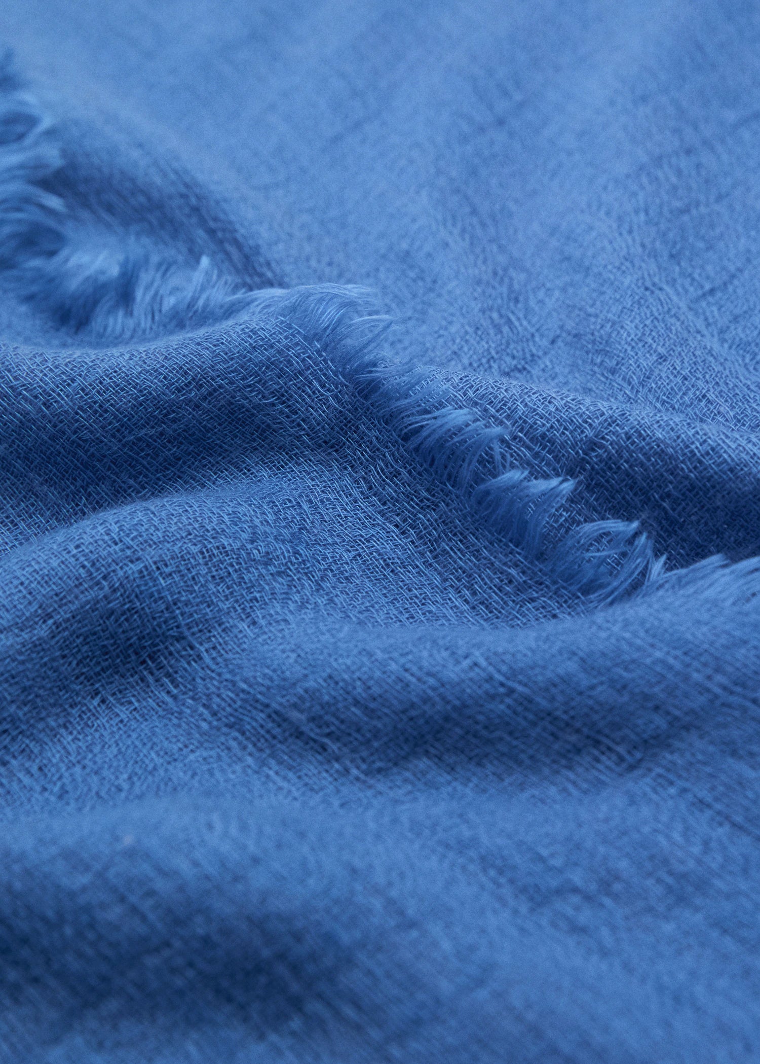 Frayed Edge Scarf Blue