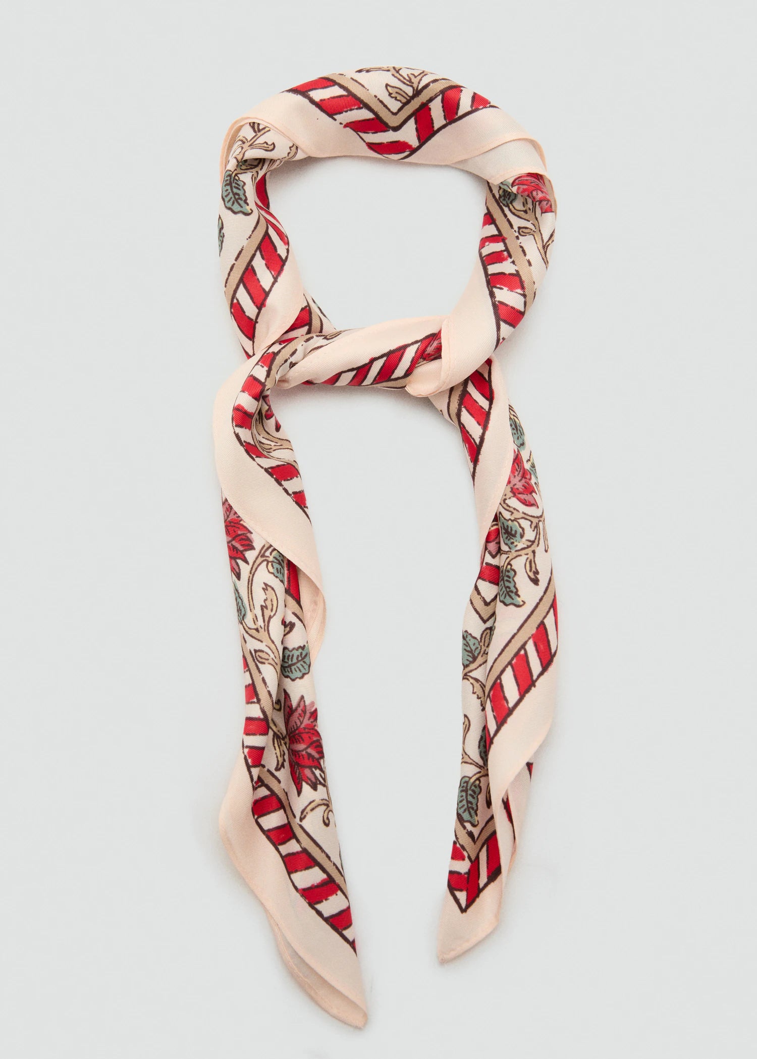 Flowers Printed Scarf Ecru