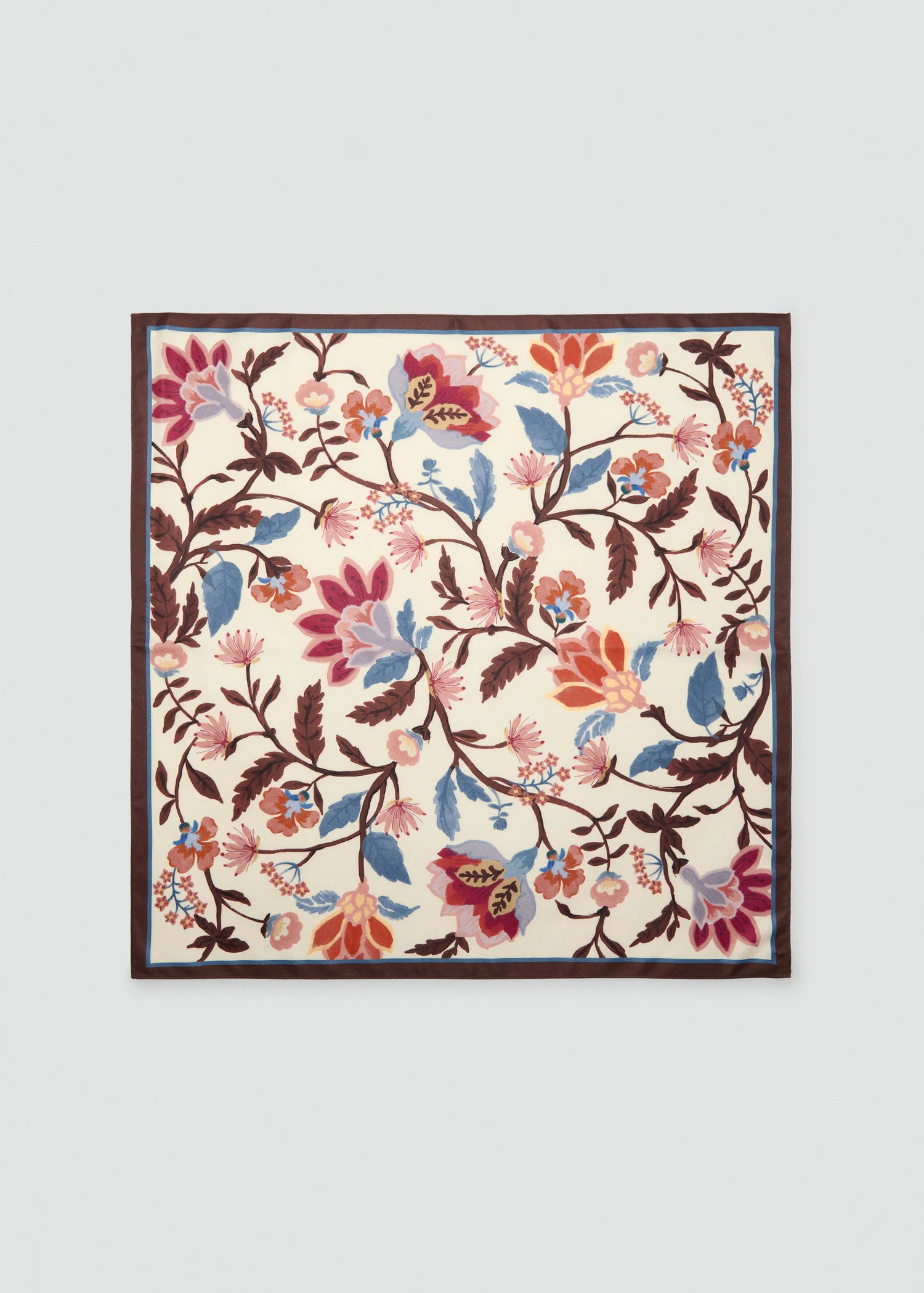 Floral Print Scarf Chocolate