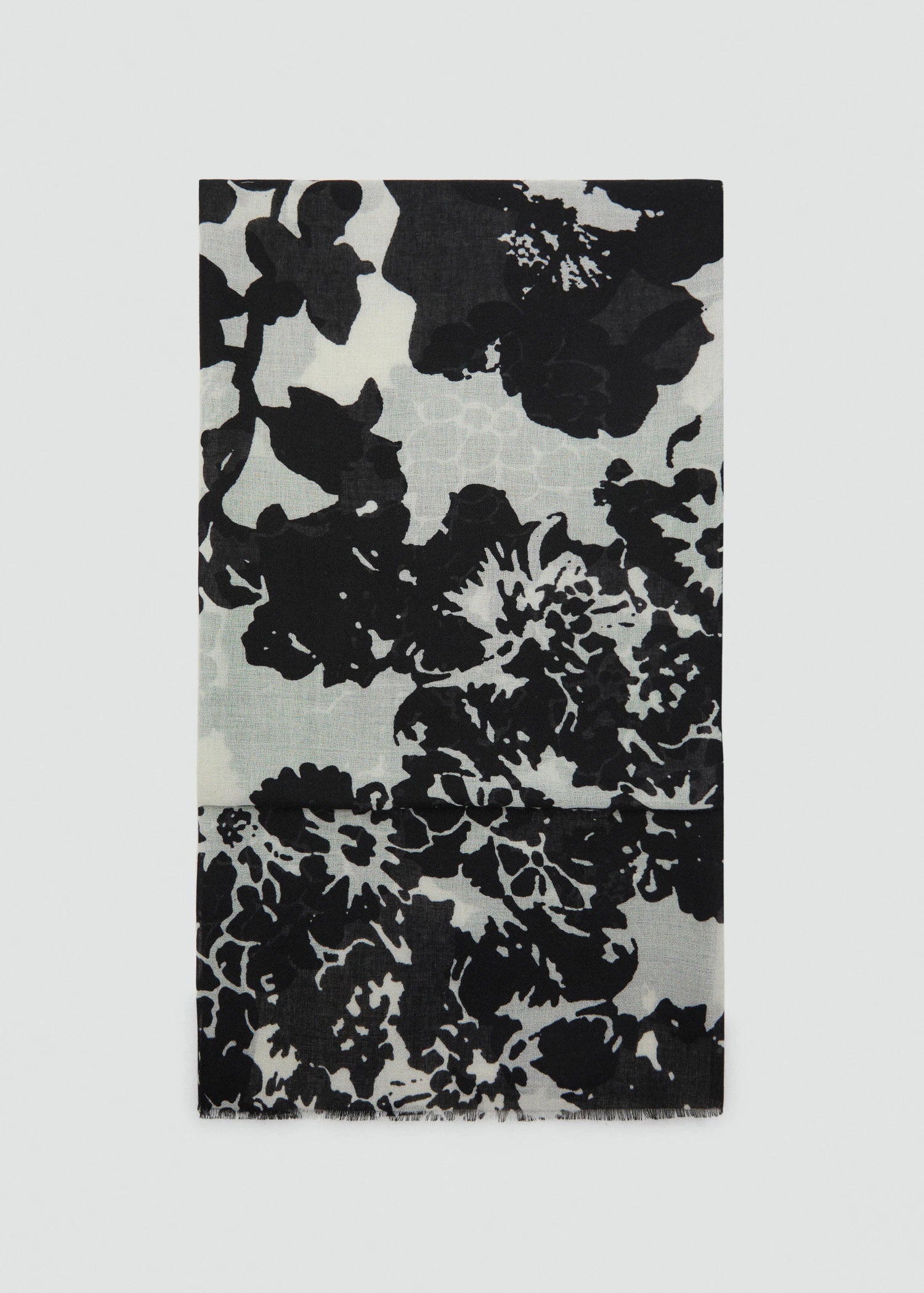 Floral Print Scarf Black