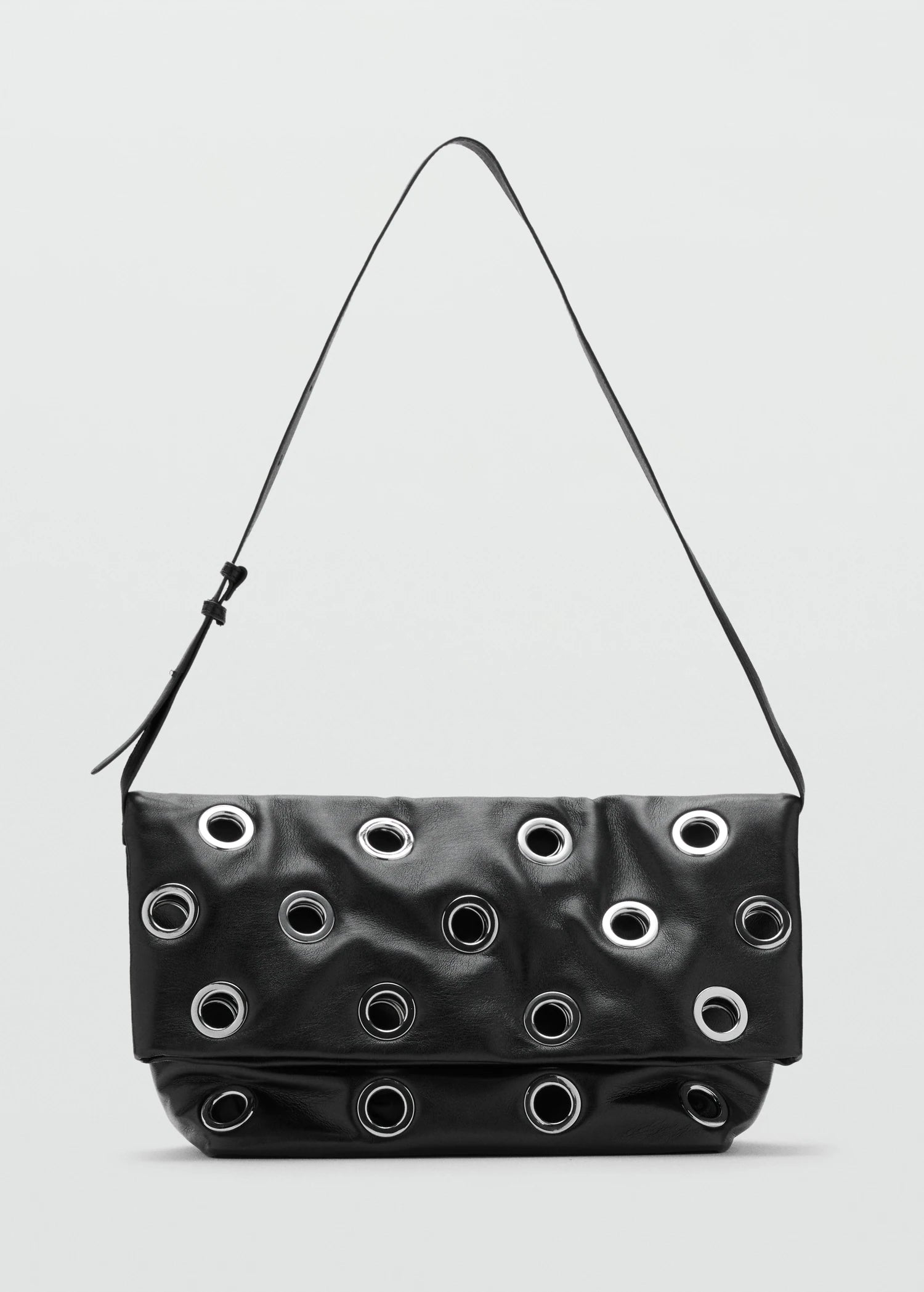 Crossbody Bag With Eyelets Black
