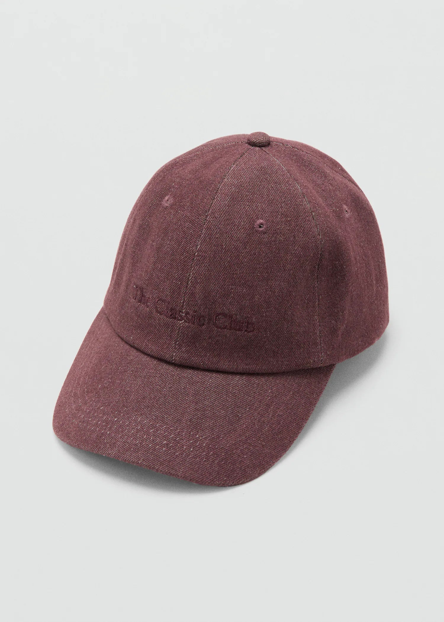 Cotton Cap With Embroidered Slogan Maroon