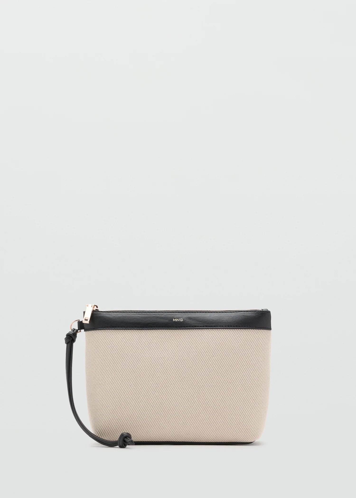 Contrast Canvas Toiletry Bag Off White