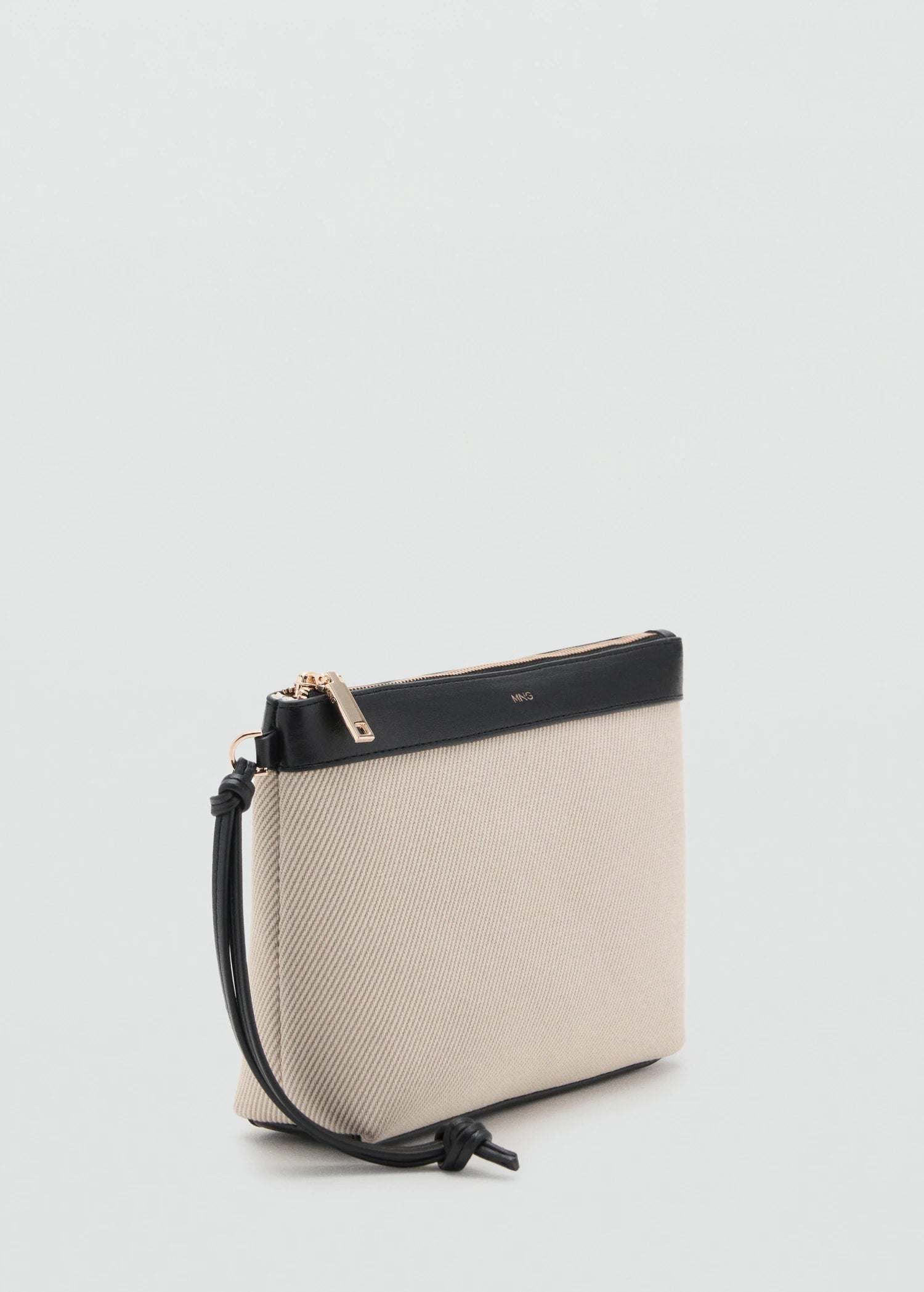 Contrast Canvas Toiletry Bag Off White