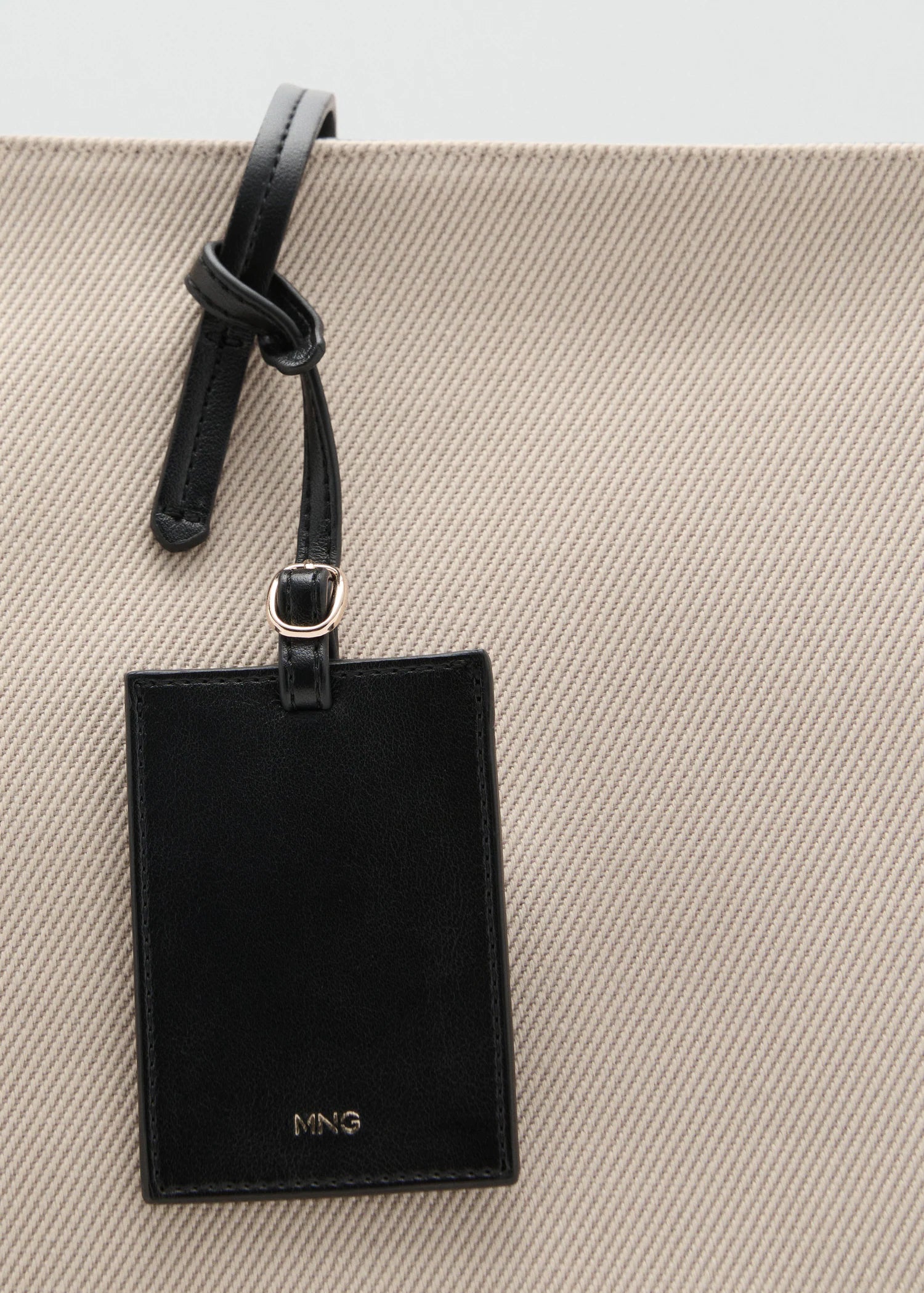 Contrast Canvas Shopper Bag Off White