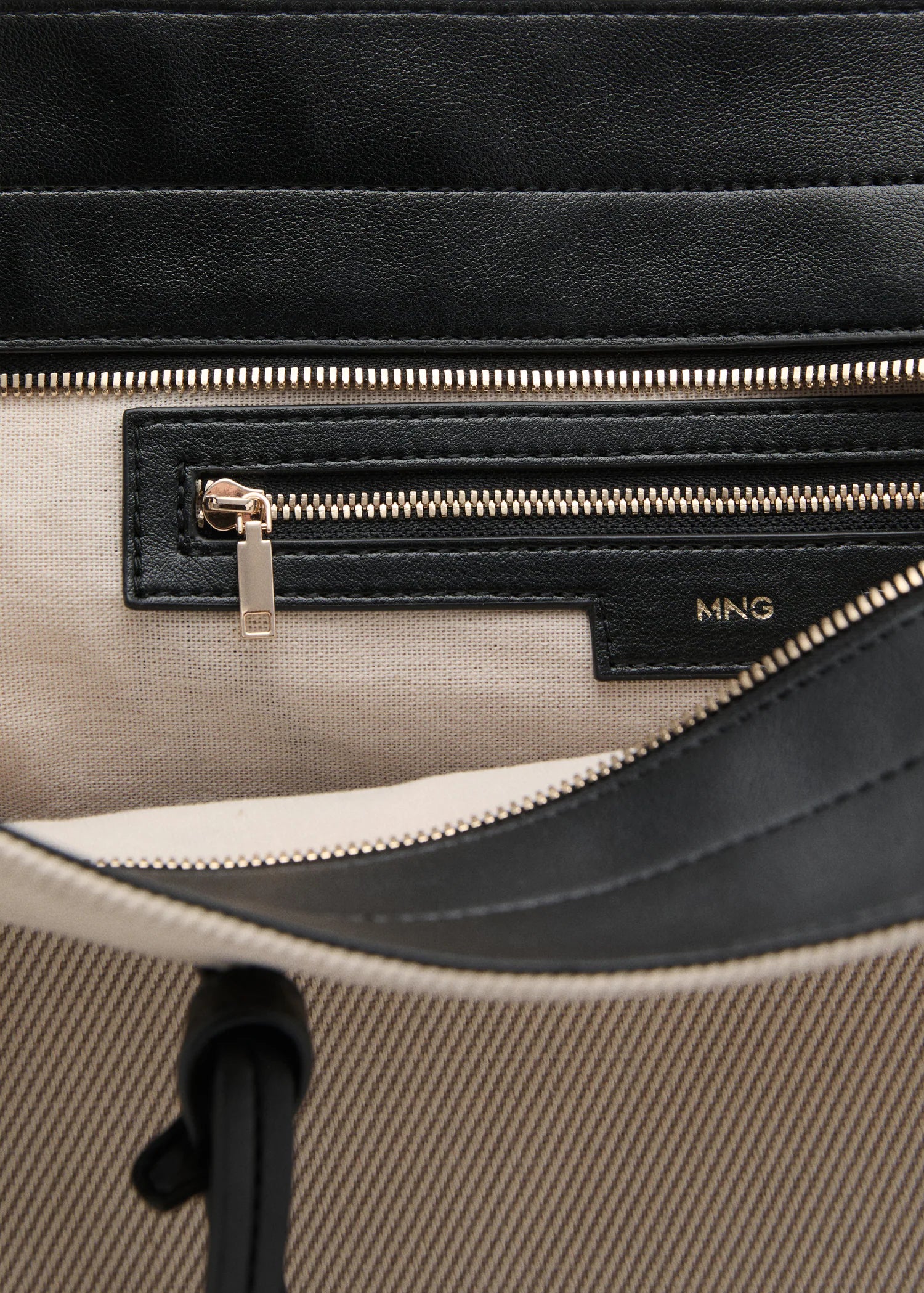 Contrast Canvas Shopper Bag Off White