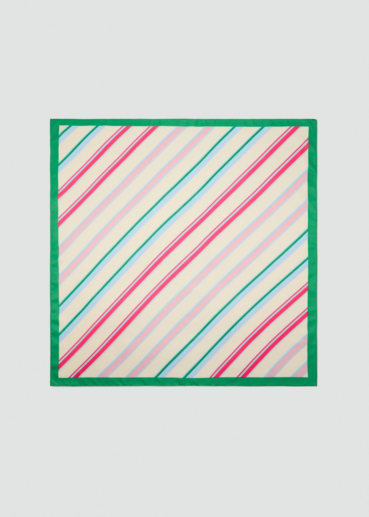 Combined Striped Printed Scarf Green