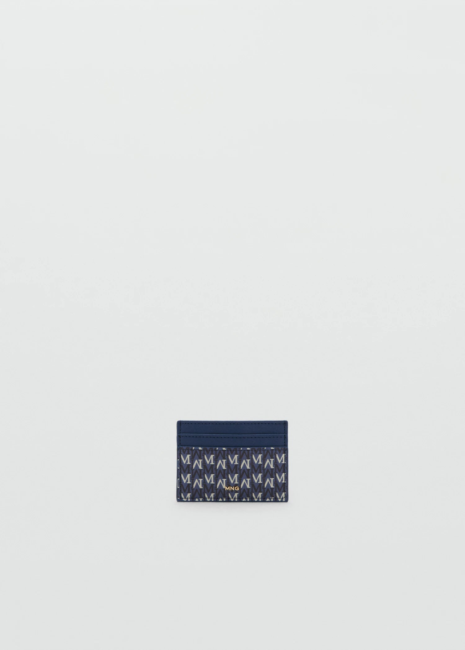 Card Holder With Printed Logo Navy