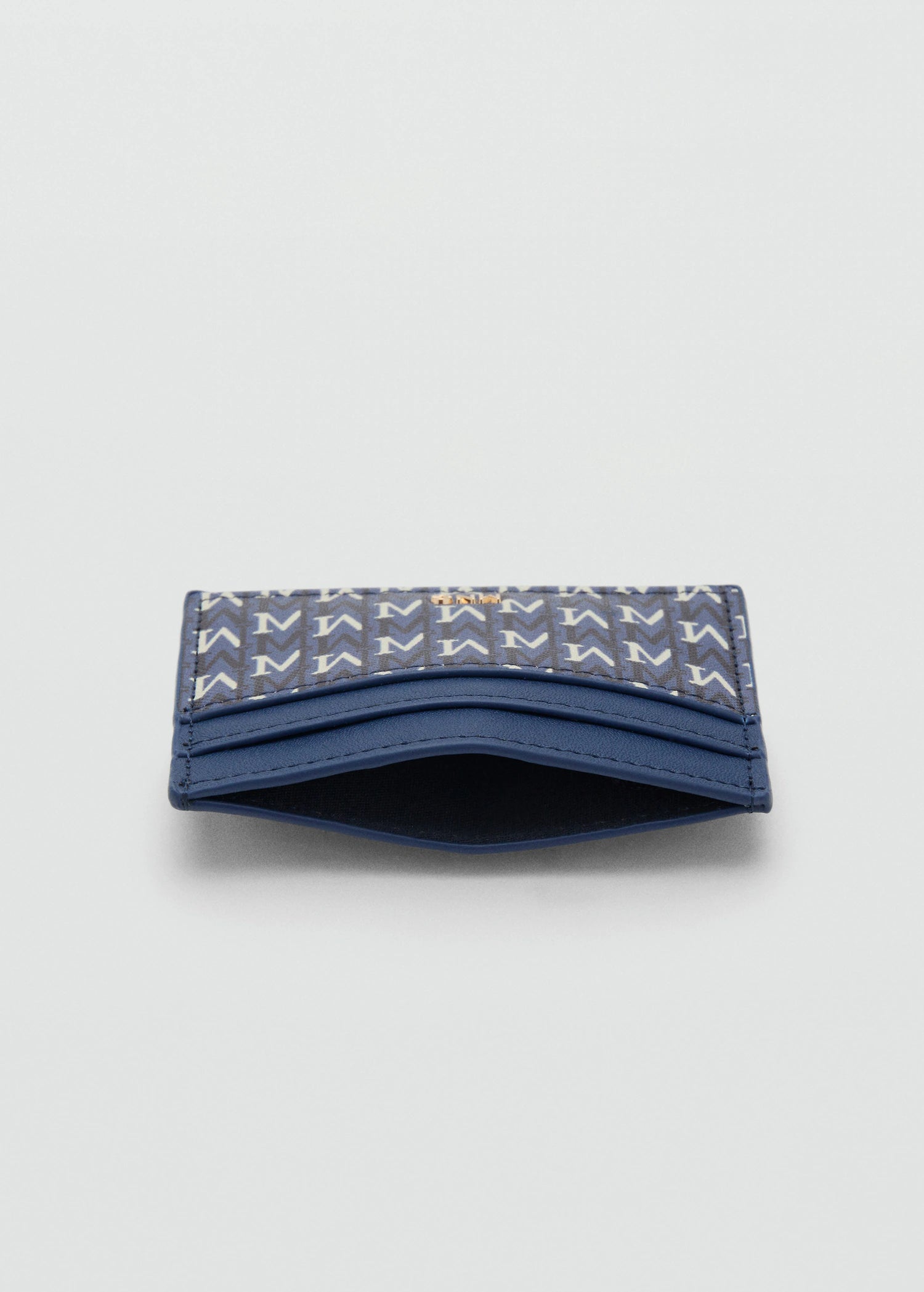 Card Holder With Printed Logo Navy