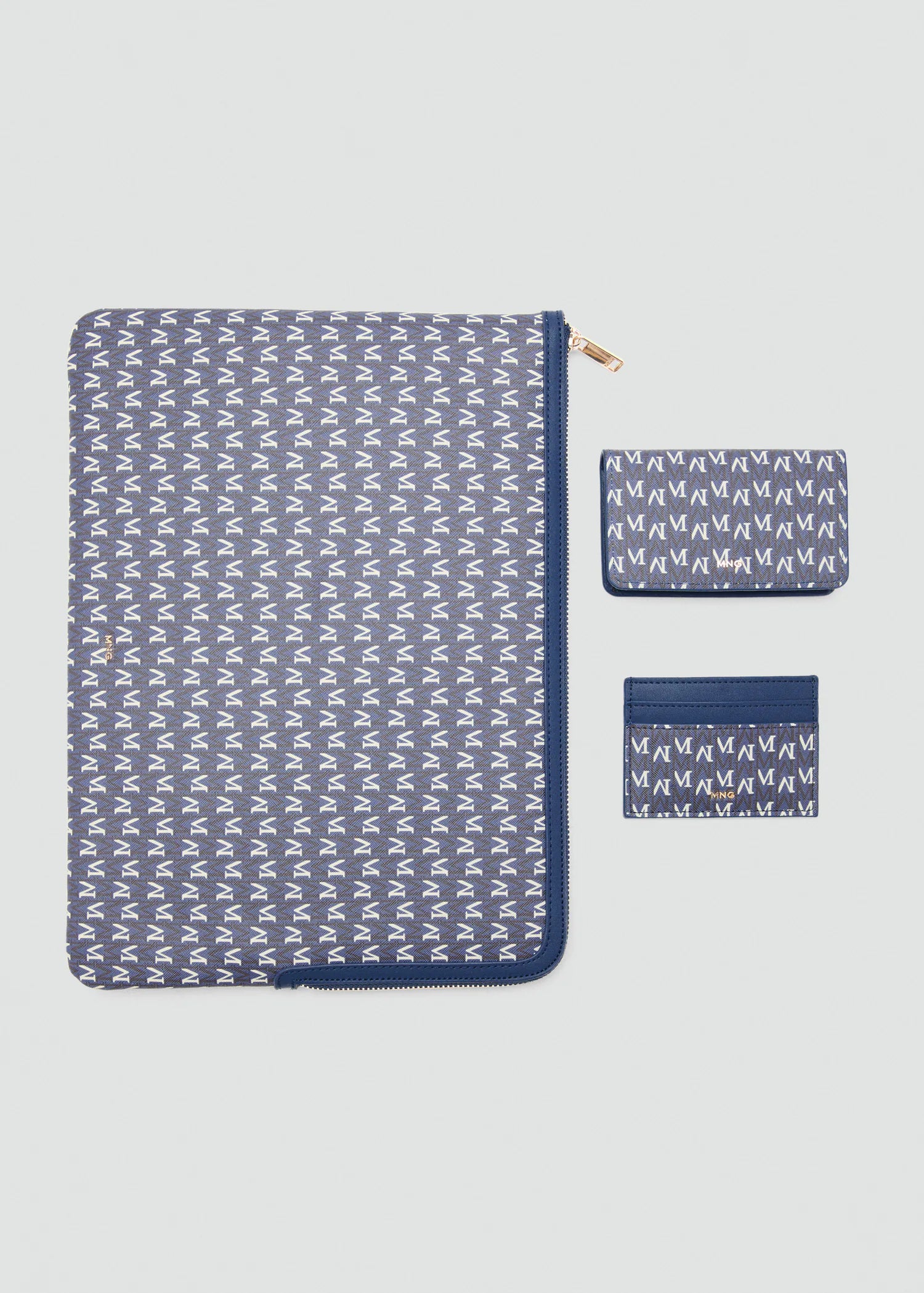 Card Holder With Printed Logo Navy