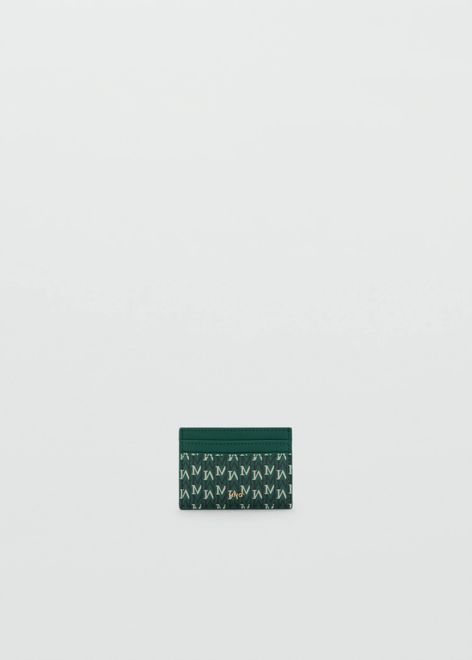 Card Holder With Printed Logo Green