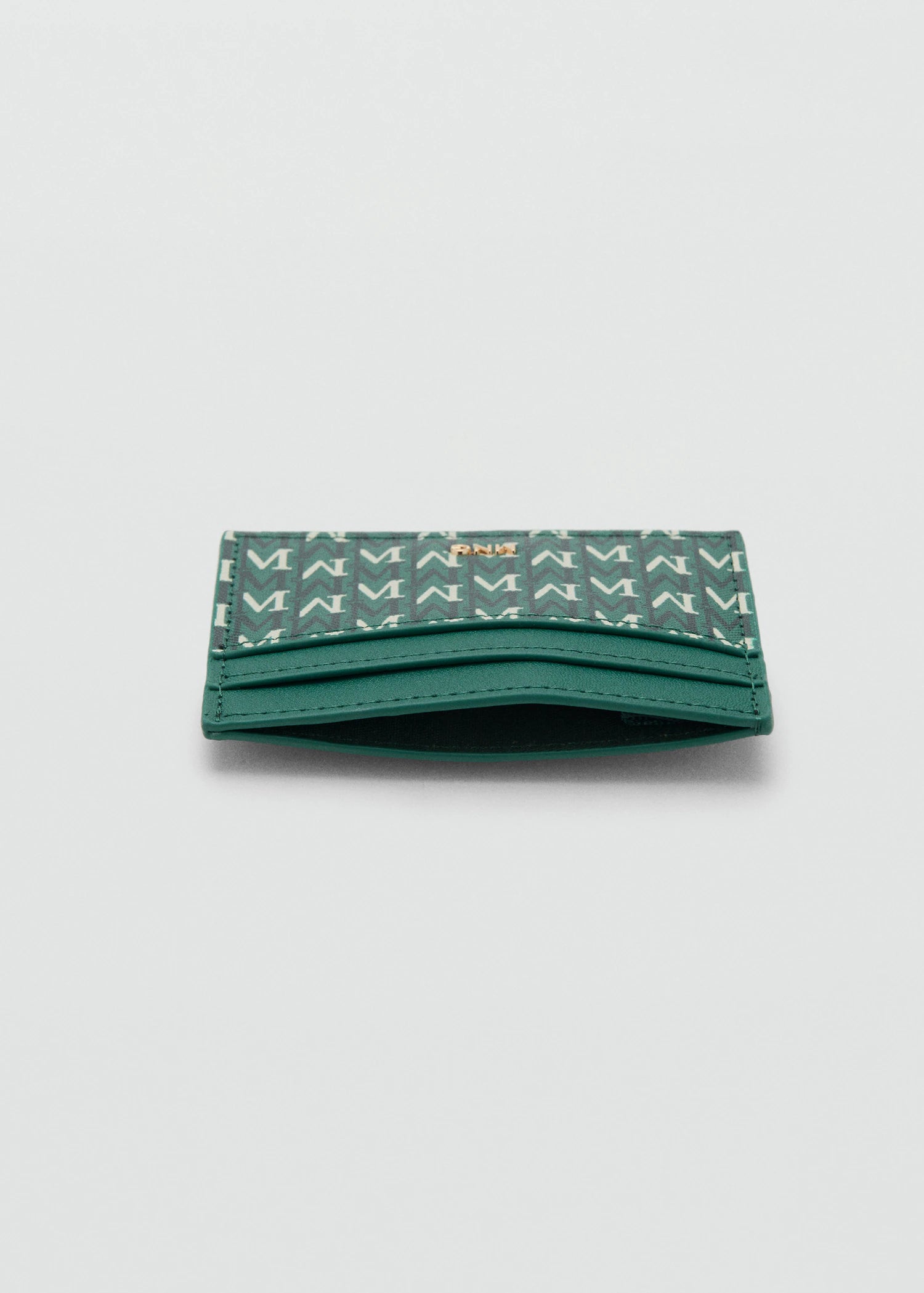 Card Holder With Printed Logo Green
