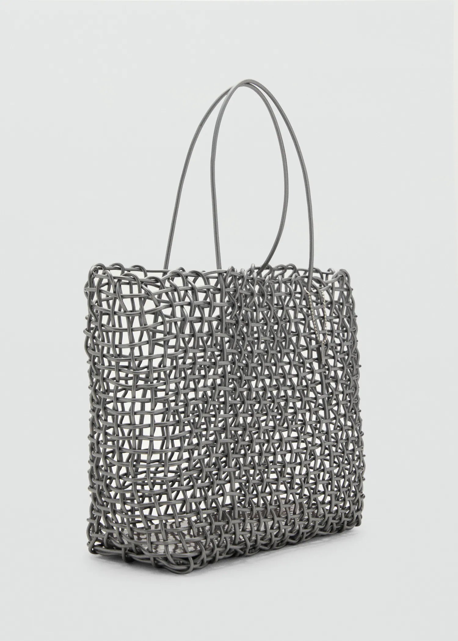 Braided Shoulder Bag Dark Silver