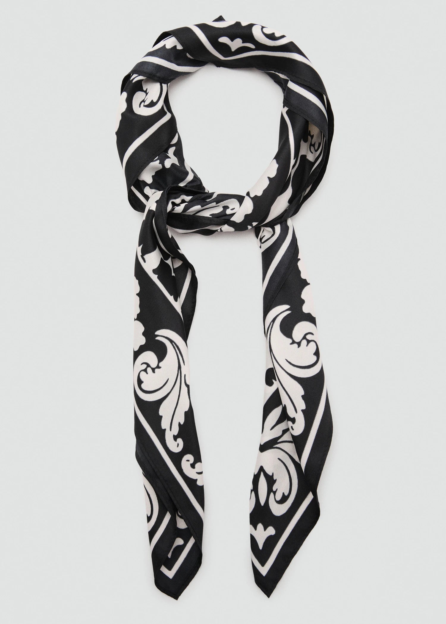 Bicolour Printed Scarf Black
