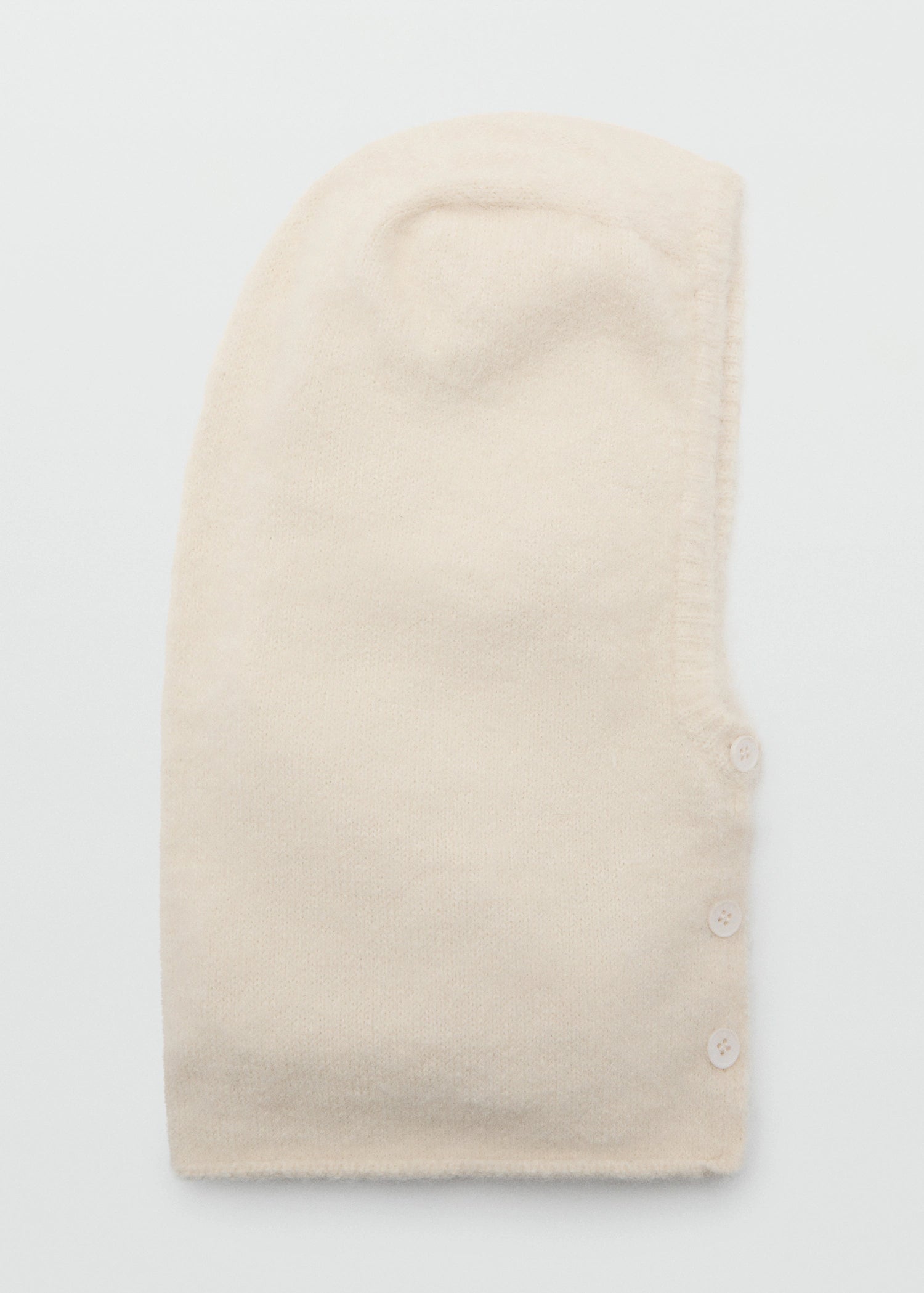 Balaclava Knit Buttons Ecru
