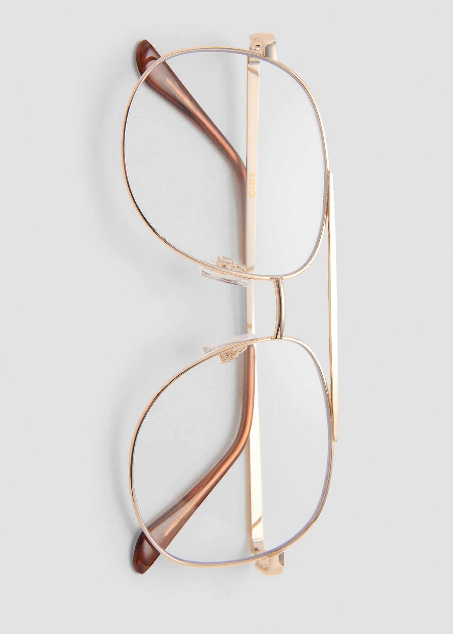 Aviator Metallic Frame Glasses Gold