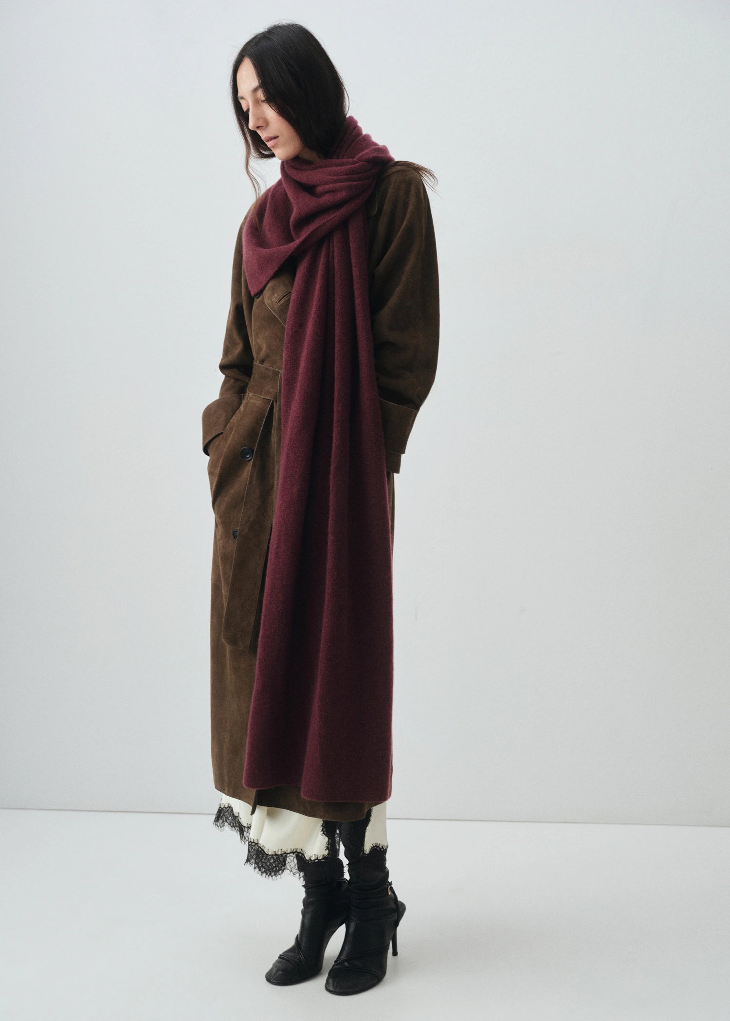 100% Cashmere Scarf Burgundy