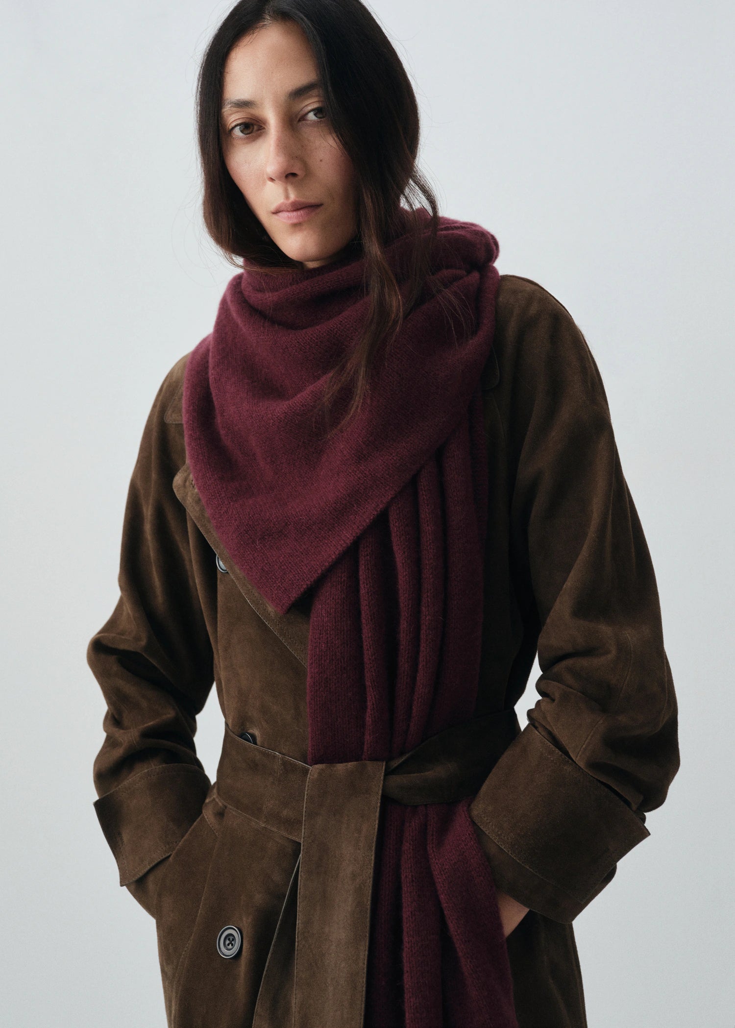 100% Cashmere Scarf Burgundy
