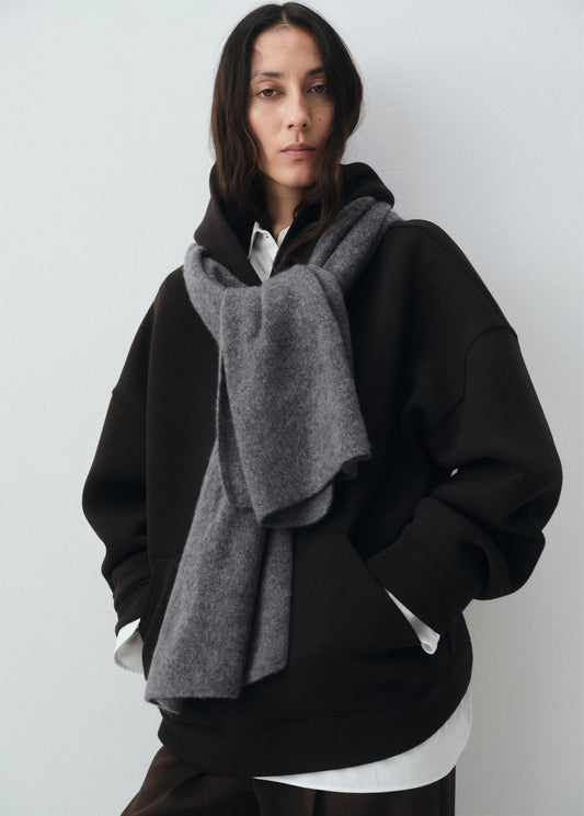 100% Cashmere Scarf Medium Heather Grey