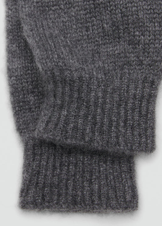 100% Cashmere Gloves Medium Heather Grey