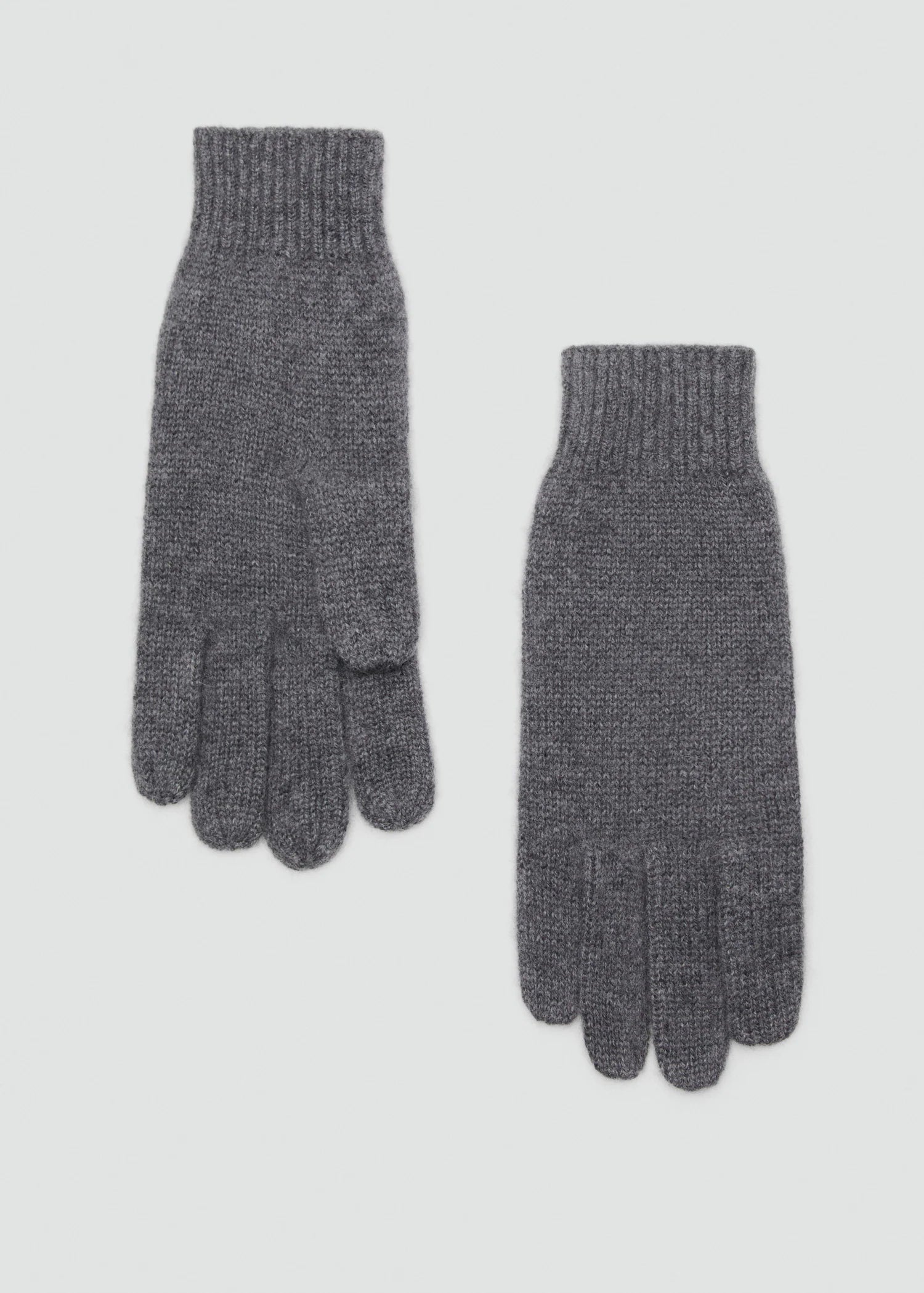 100% Cashmere Gloves Medium Heather Grey