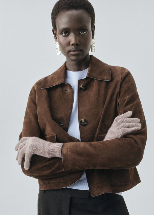 100% Cashmere Gloves Medium Brown