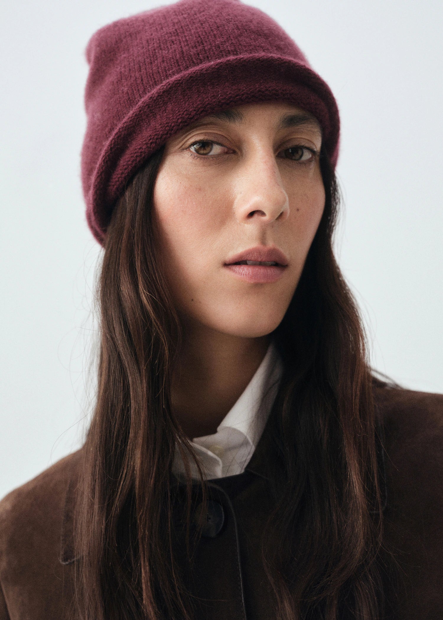 100% Cashmere Beanie Burgundy